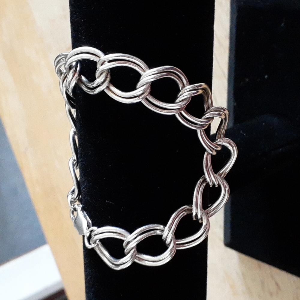 Sterling Silver 7.5" Thick Chain Bracelet Q117